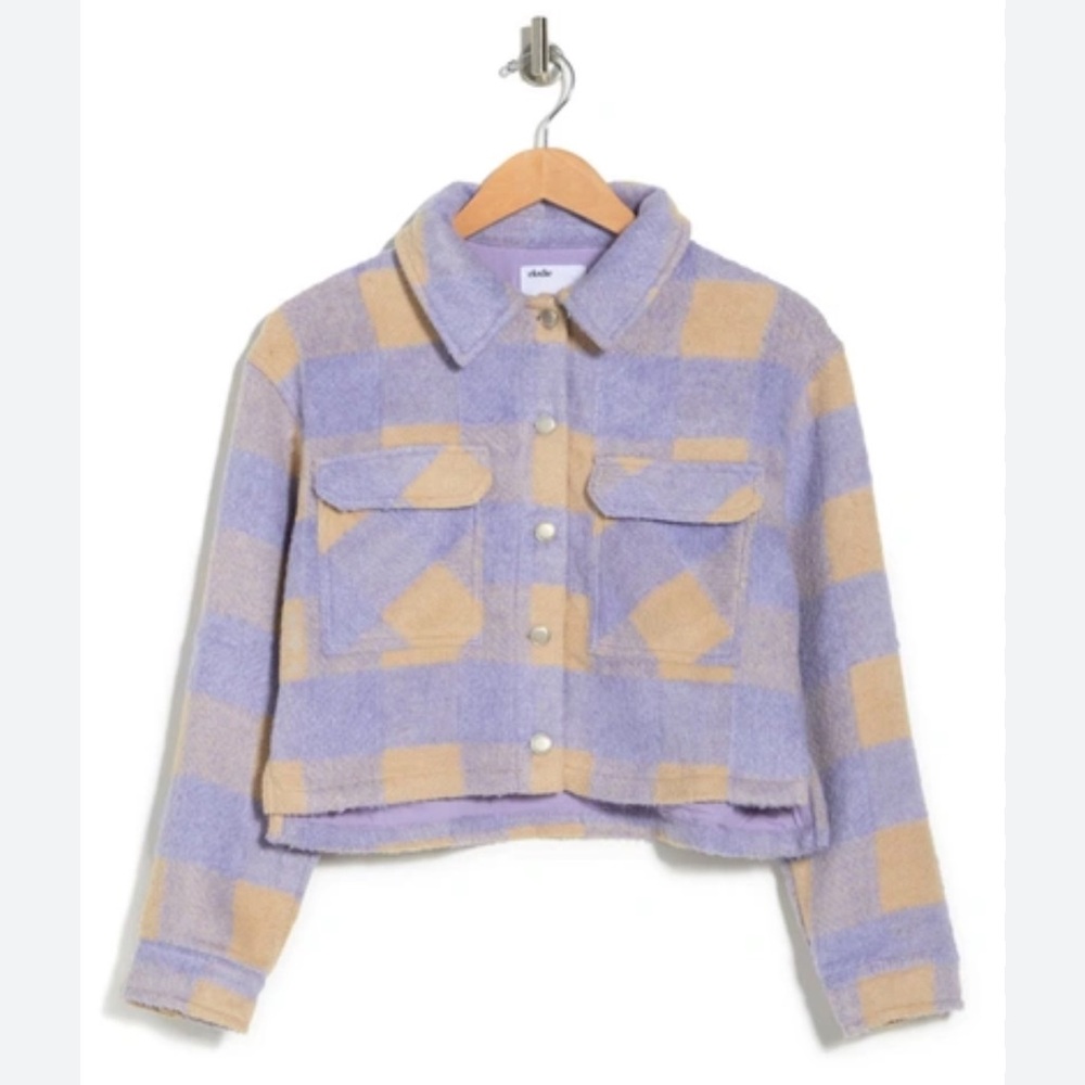 ELODIE PLAID CROPPED SHACKET